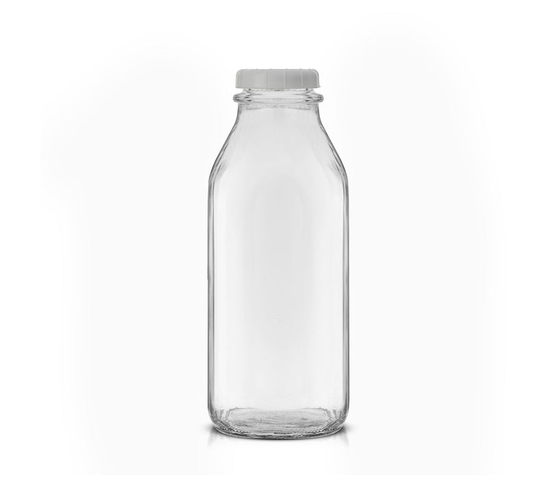 JoyJolt Glass Milk Bottle with Lid & Pourer - 32 oz - Set of — View 5