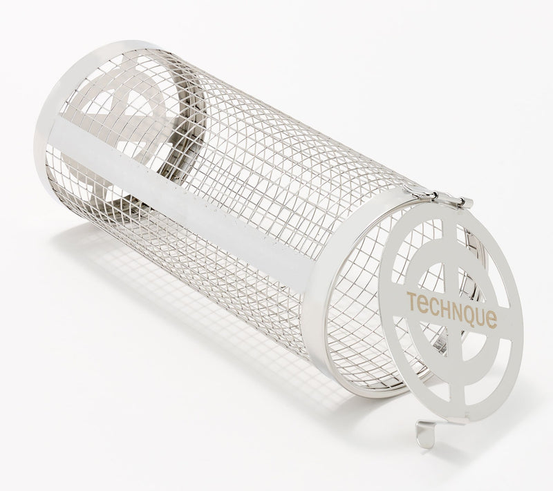 Technique 2-Pc Small & Large S/S Mesh Rolling Grill Baskets — View 2