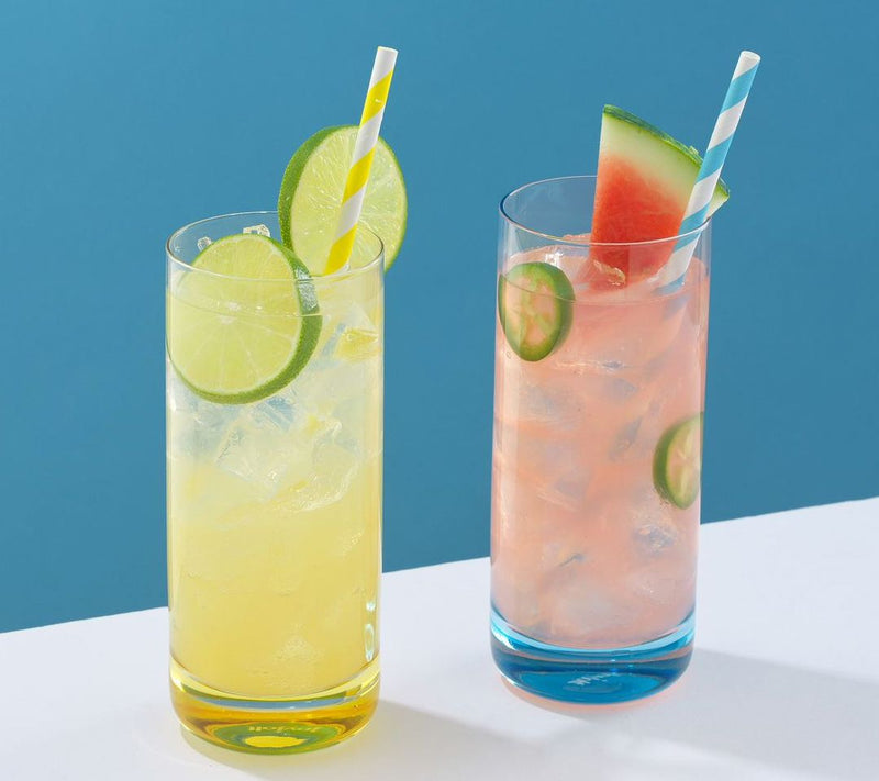 JoyJolt Hue Colored Highball Drinking Glasses-oz -Set of 6 — View 5