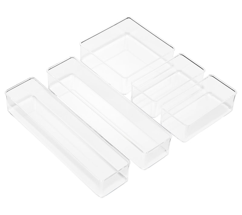 Sorbus Clear Ac rylic 5-Piece K itchen Drawer O rganizer Set — View 3