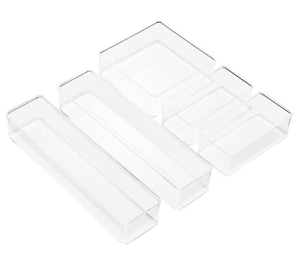 Sorbus Clear Ac rylic 5-Piece K itchen Drawer O rganizer Set