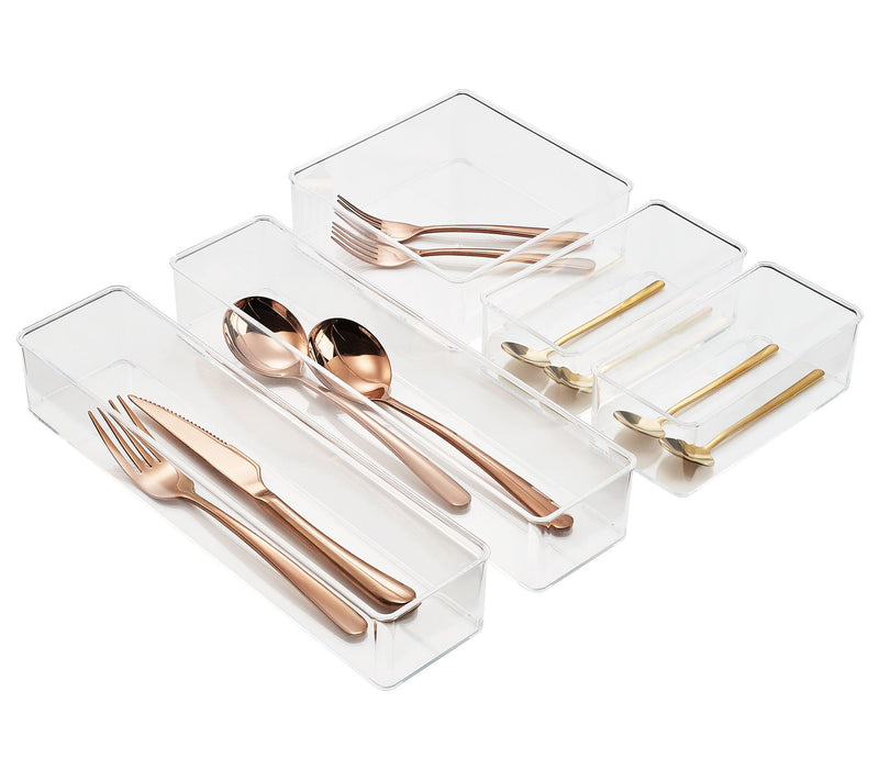 Sorbus Clear Ac rylic 5-Piece K itchen Drawer O rganizer Set — View 4