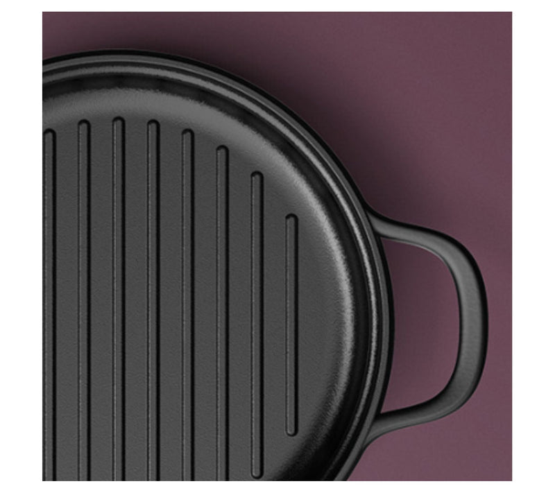 BergHOFF 10.25" Graphite Enamel Cast Iron RoundGrill Pan — View 8