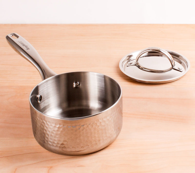 BergHOFF Vintage Tri-Ply 18/10 SS 8" Saucepan 3qt., Hammered — View 4