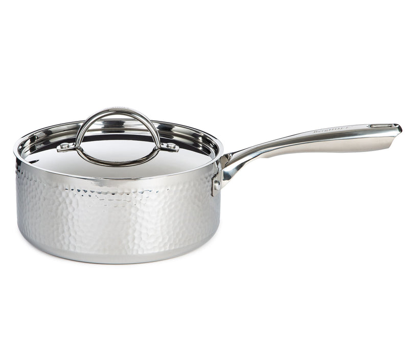 BergHOFF Vintage Tri-Ply 18/10 SS 8" Saucepan 3qt., Hammered — Main view
