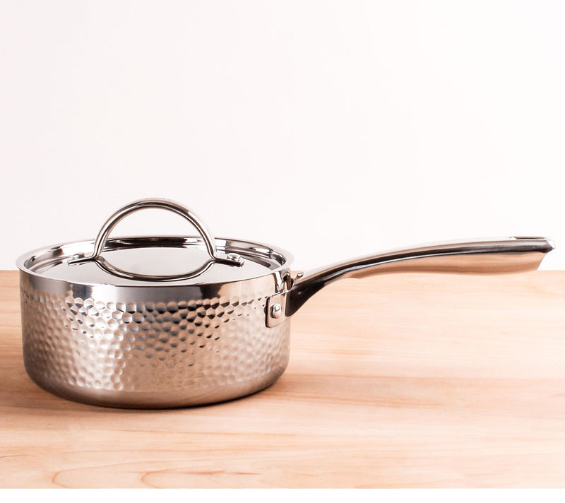 BergHOFF Vintage Tri-Ply 18/10 SS 8" Saucepan 3qt., Hammered — View 5