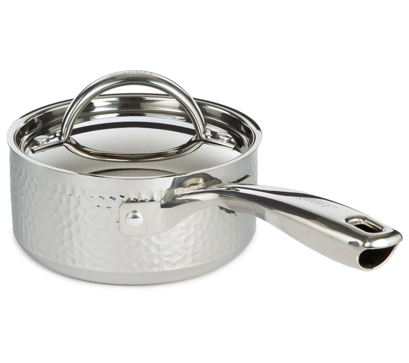 BergHOFF Vintage Tri-Ply 18/10 SS 5.5" Saucepan1qt., Hammered — View 3