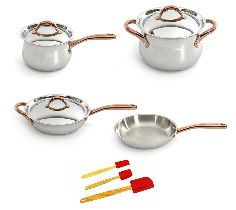 BergHOFF Ouro Gold 10Pc 18/10 SS Cook Set, RoseGold Handles — View 10