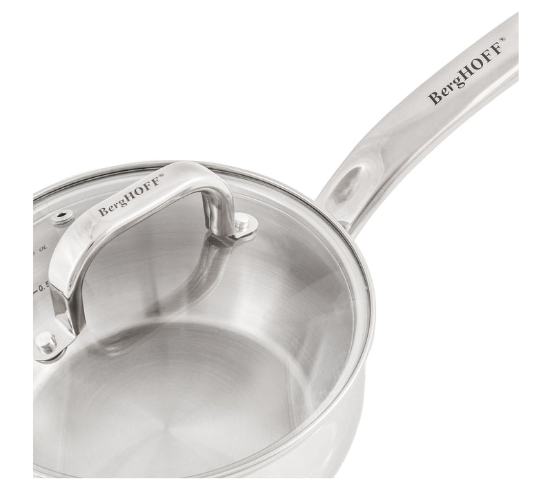 BergHOFF Belly Shape 18/10 SS 6.25" Sauce Pan with Lid — View 2