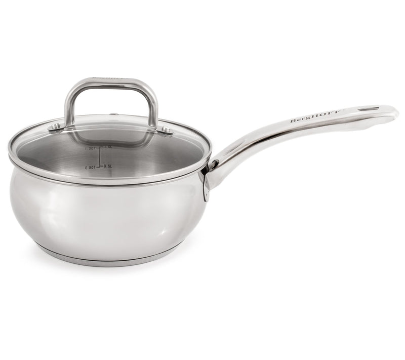 BergHOFF Belly Shape 18/10 SS 6.25" Sauce Pan with Lid — Main view