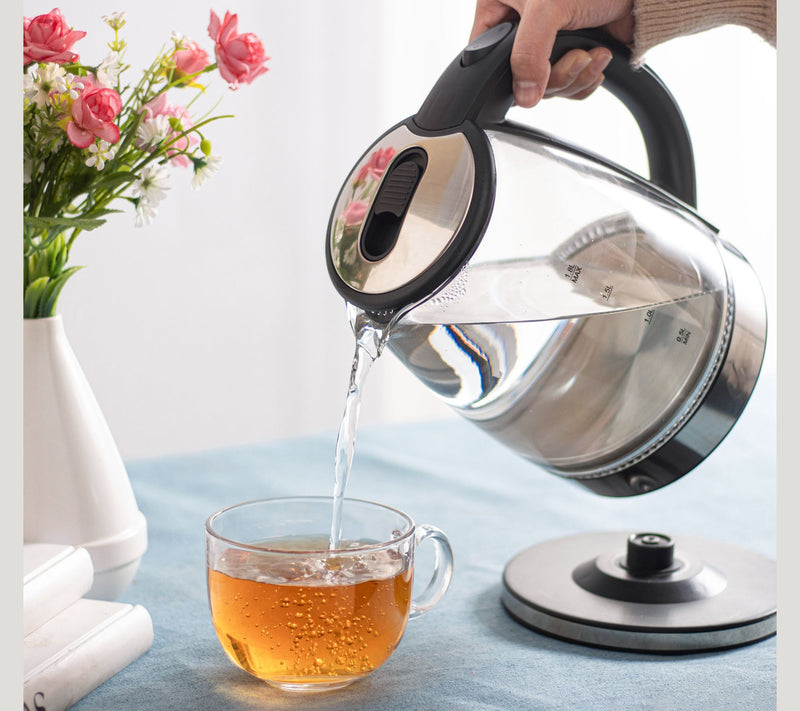 Uber Appliances 1.8L Electric Tea Kettle- Glass& Stainless — View 8