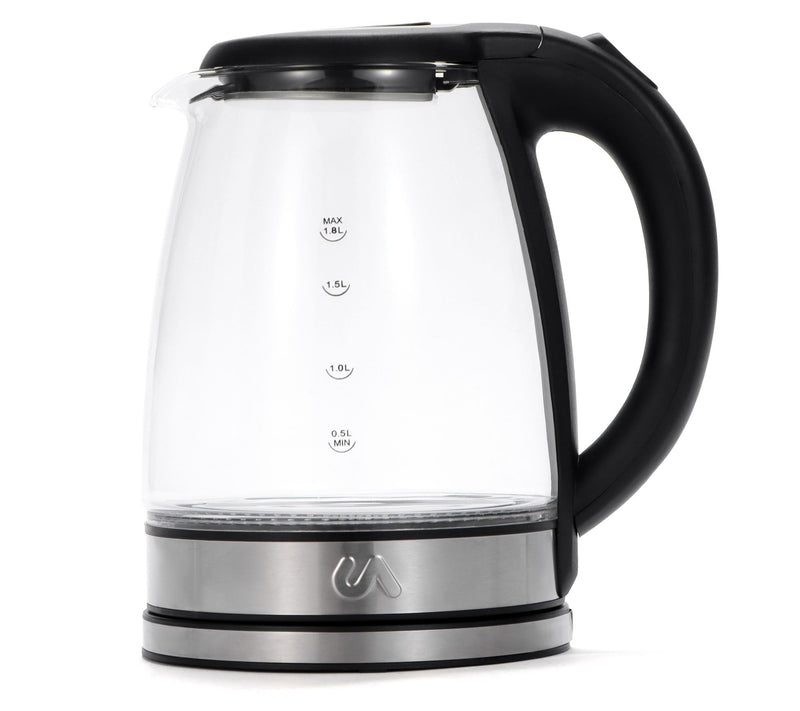 Uber Appliances 1.8L Electric Tea Kettle- Glass& Stainless — Main view