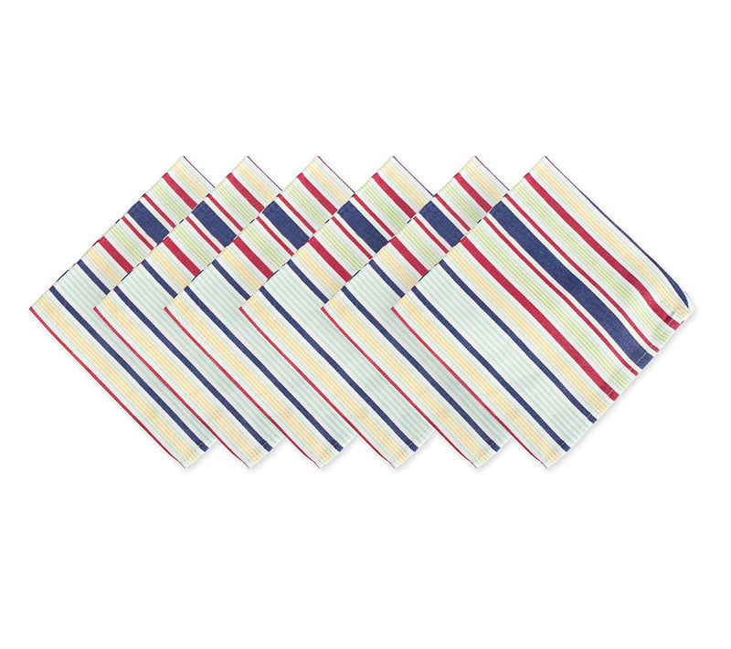 Design Imports Set/6 Primary Saturated Stripe Napkins — View 2
