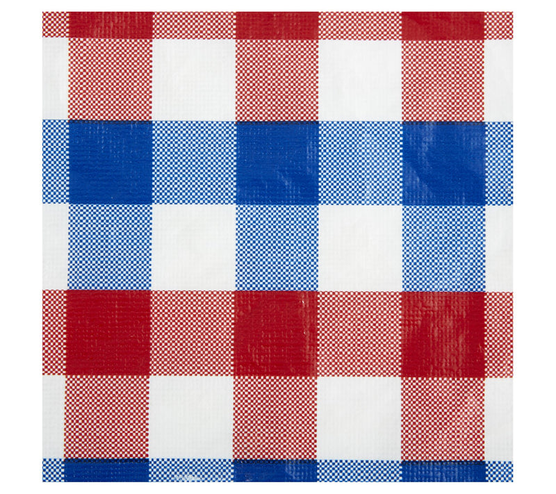 Design Imports Red,White & Blue Check Vinyl Tablecloth 60x84 — View 4