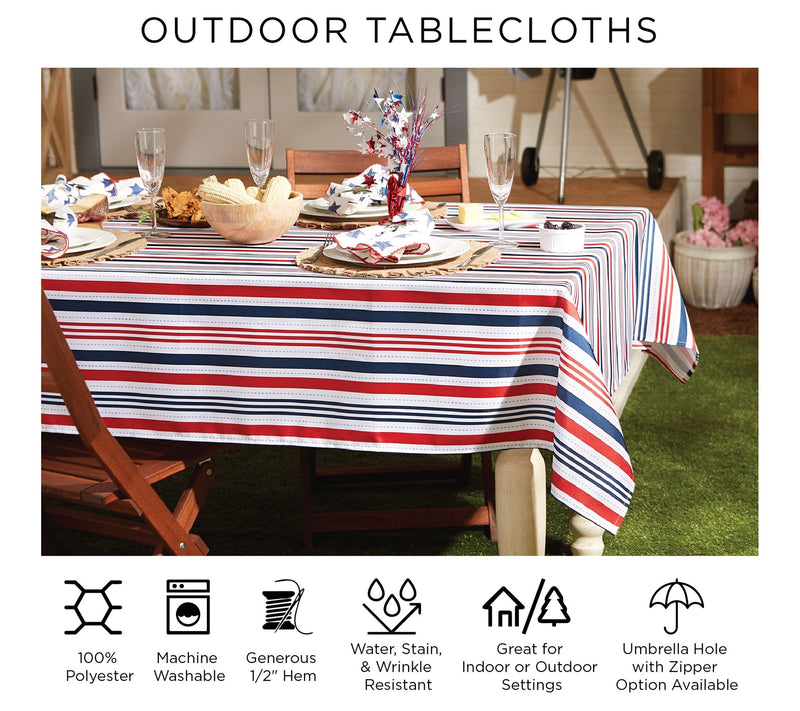 Design Imports Red,White & Blue Check Vinyl Tablecloth 60x84 — View 6