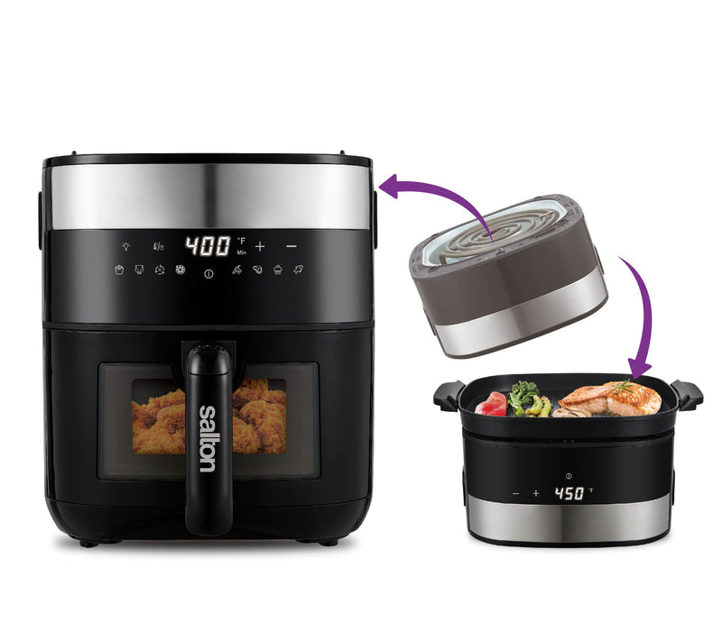 Salton 5.8 Quart Flip & Cook Air Fryer,Grill & Dehydrator — Main view