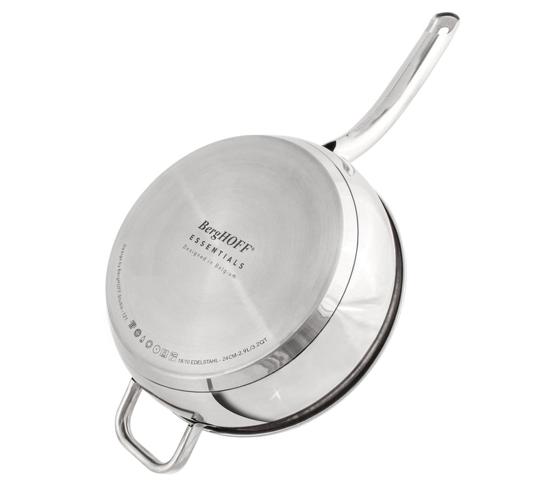 BergHOFF Belly Shape 18/10 SS 9.5" Deep Skillet, 3.2qt. — View 4