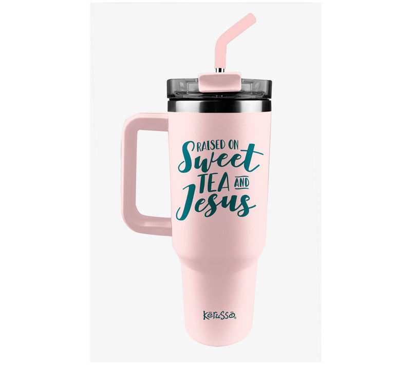 Kerusso 40 oz Dual Wall Mug With Steel Straw — Main view