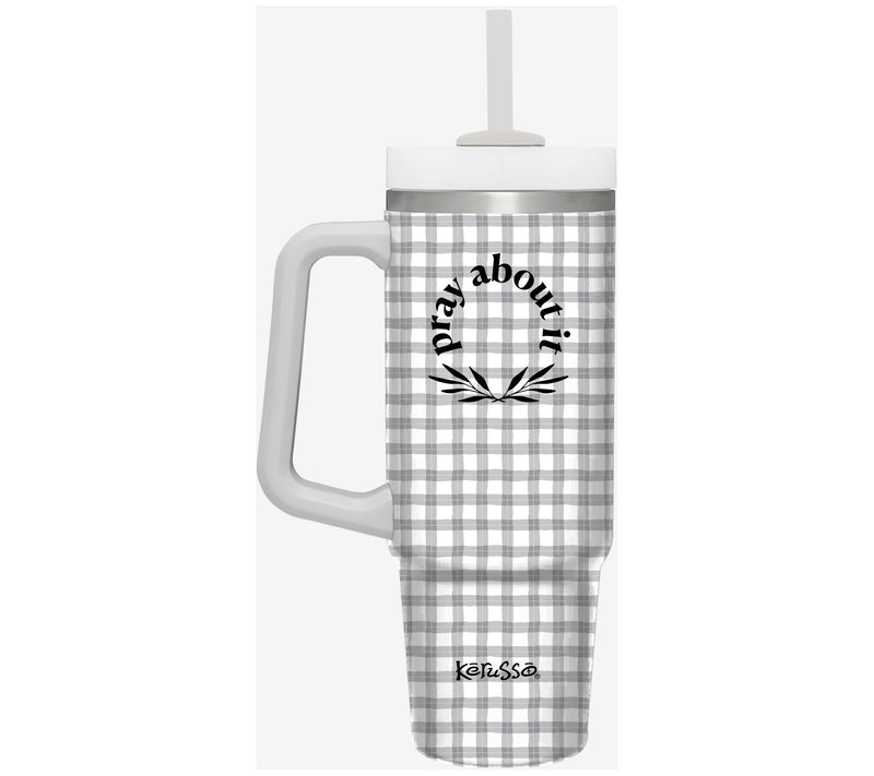 Kerusso 30 oz Dual Wall Mug With Plastic Straw — View 7