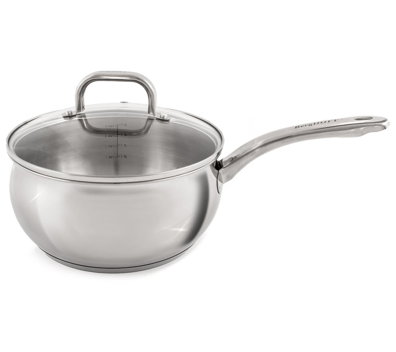 BergHOFF Belly Shape 18/10 SS 8" Sauce Pan withLid, 3.2qt. — Main view