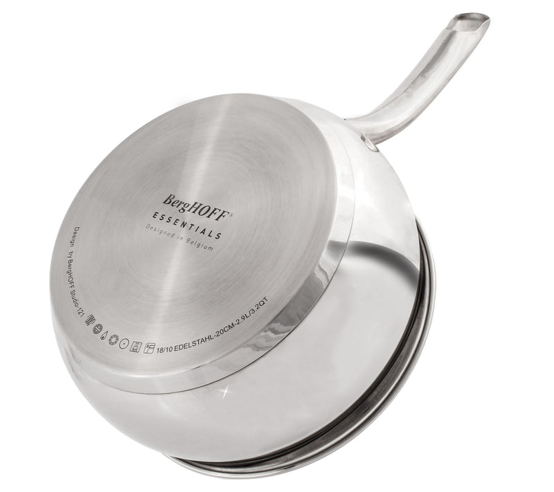 BergHOFF Belly Shape 18/10 SS 8" Sauce Pan withLid, 3.2qt. — View 3
