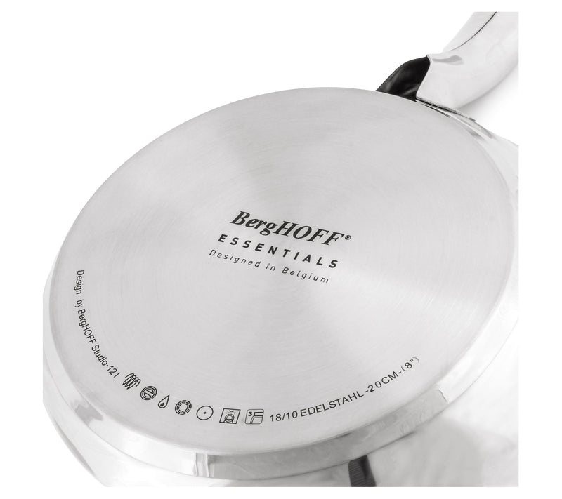 BergHOFF Belly Shape 18/10 Stainless Steel 8" Fry Pan — View 3