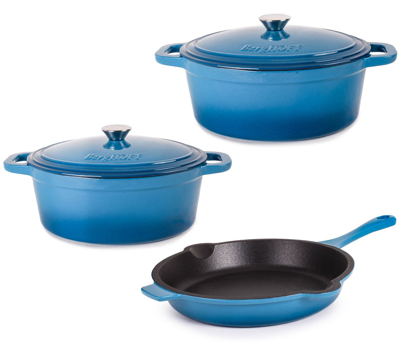 BergHOFF Neo 5P c 5qt. & 8qt. C ast Iron Oval D utch Oven Set — View 16