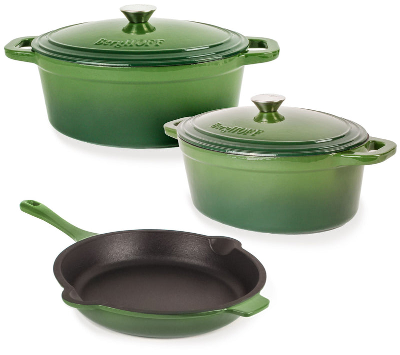 BergHOFF Neo 5P c 5qt. & 8qt. C ast Iron Oval D utch Oven Set — View 17