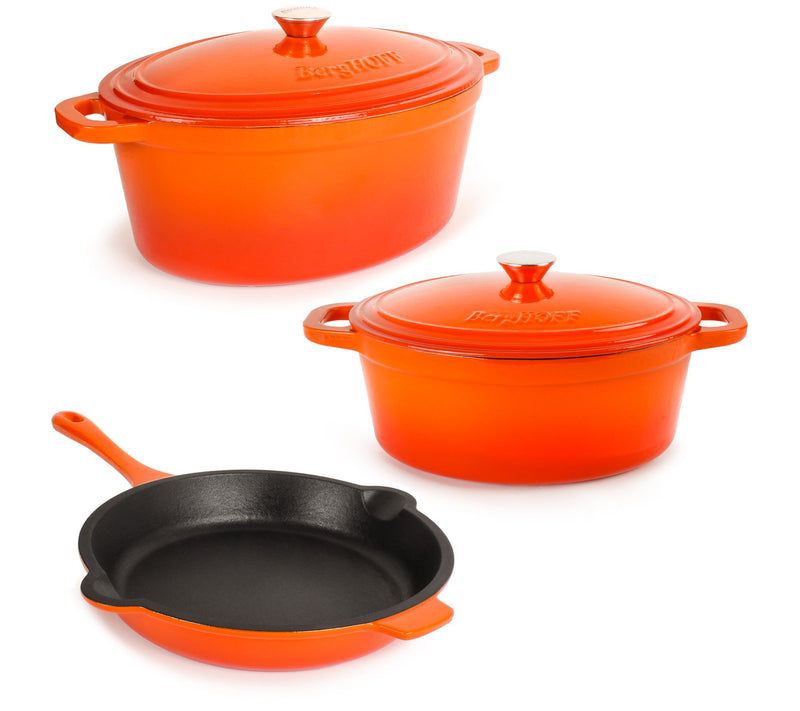 BergHOFF Neo 5P c 5qt. & 8qt. C ast Iron Oval D utch Oven Set — View 18