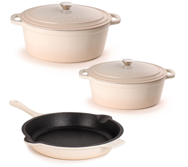 BergHOFF Neo 5P c 5qt. & 8qt. C ast Iron Oval D utch Oven Set — View 22