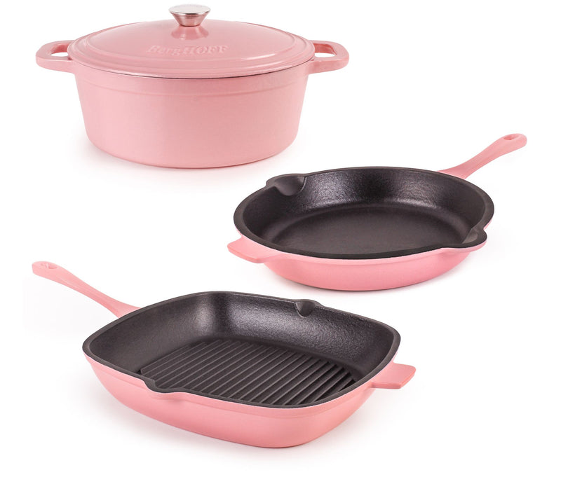 BergHOFF Neo Cast Iron Grill Pan, Frypan & OvalDutch Oven Se — View 13