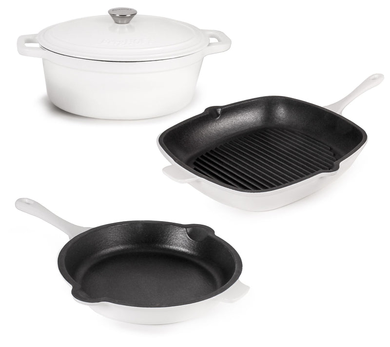 BergHOFF Neo Cast Iron Grill Pan, Frypan & OvalDutch Oven Se — View 19