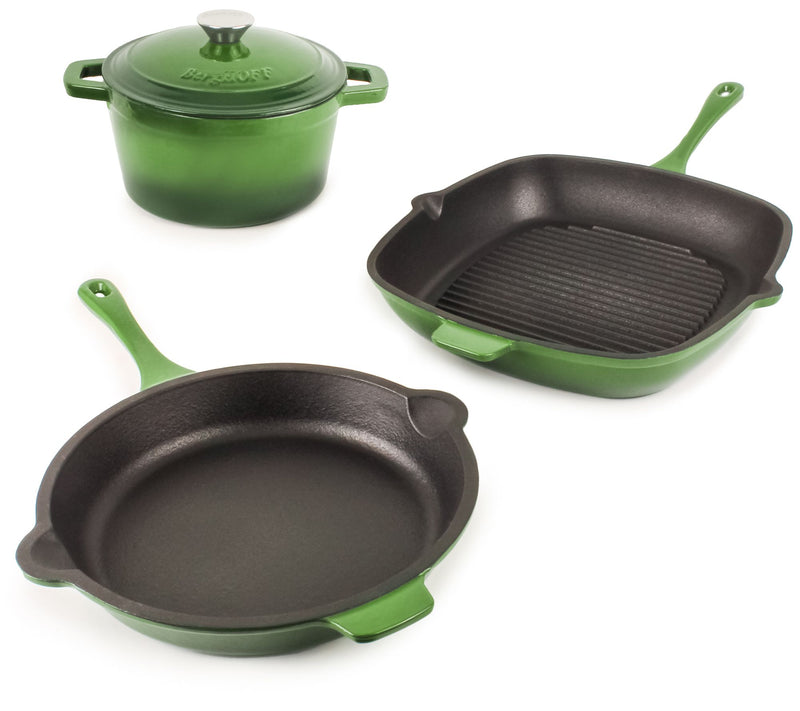 BergHOFF Neo Cast Iron Frypan Grill pan & Round  Dutch Oven Se — View 5