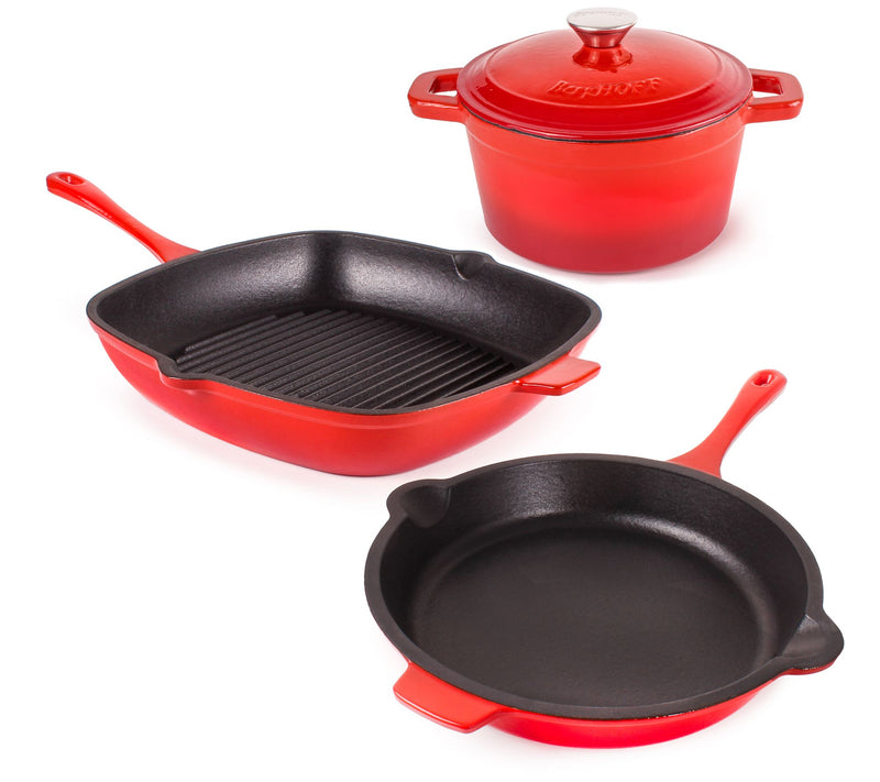 BergHOFF Neo Cast Iron Frypan Grill pan & Round  Dutch Oven Se — View 17