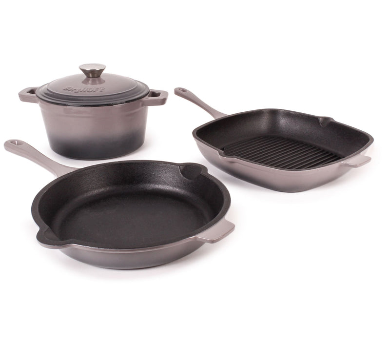 BergHOFF Neo Cast Iron Frypan Grill pan & Round  Dutch Oven Se — View 11