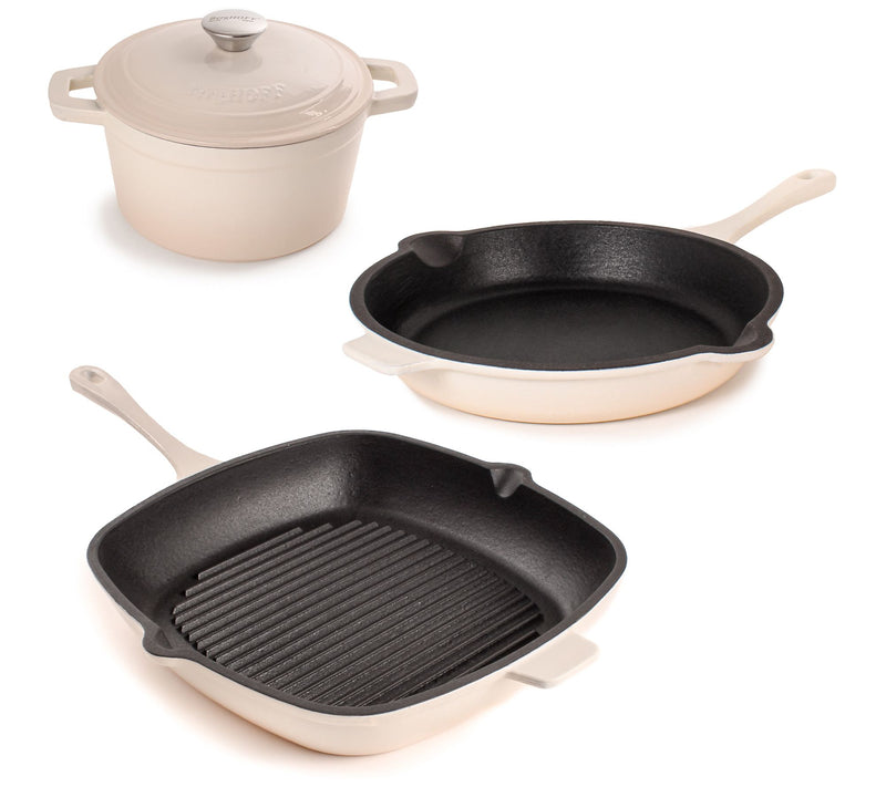 BergHOFF Neo Cast Iron Frypan Grill pan & Round  Dutch Oven Se — View 7