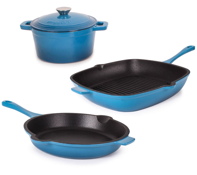 BergHOFF Neo Cast Iron Frypan Grill pan & Round  Dutch Oven Se — Main view