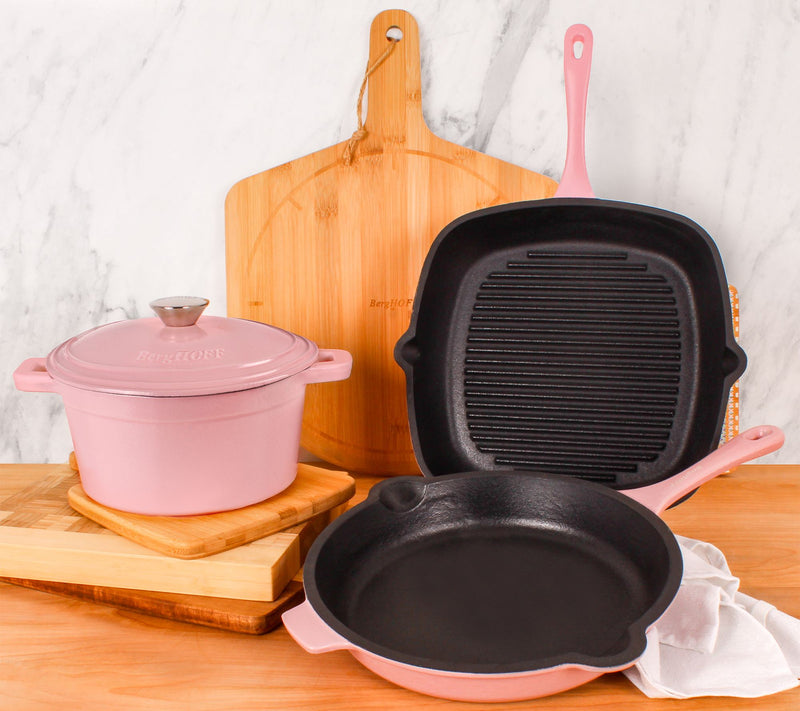 BergHOFF Neo Cast Iron Frypan Grill pan & Round  Dutch Oven Se — View 20