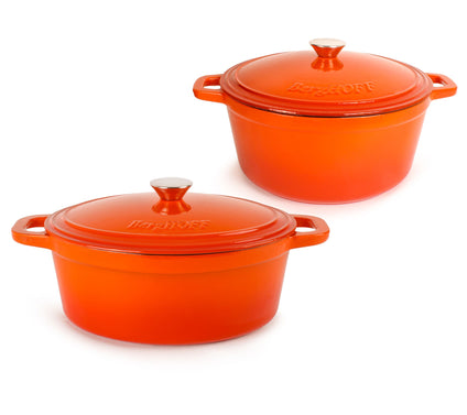 BergHOFF Neo 4-Piece 5qt. & 7qt. Cast Iron Cookware Set