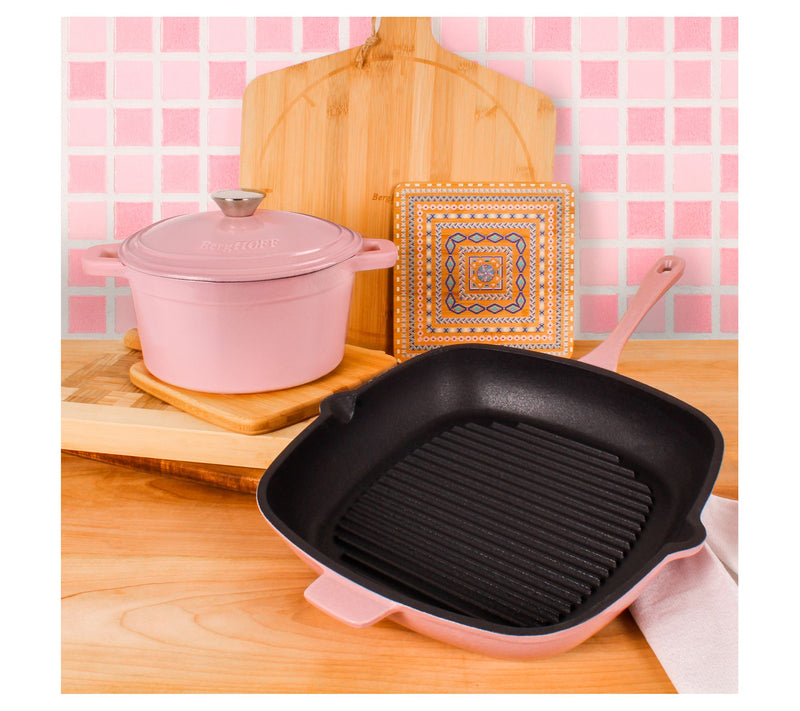 BergHOFF Neo 3Pc Cast Iron Grill Pan & Round Dutch Oven Set — View 12