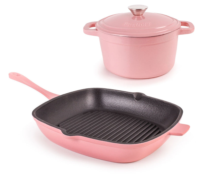 BergHOFF Neo 3Pc Cast Iron Grill Pan & Round Dutch Oven Set — View 9