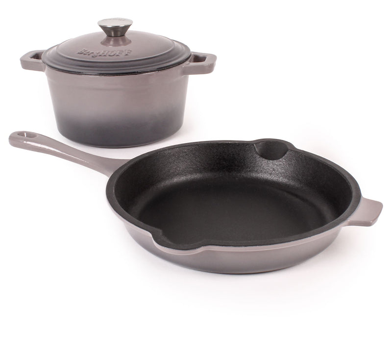 BergHOFF Neo 3Pc Cast Iron Fry Pan & Round Dutch Oven Set — View 5