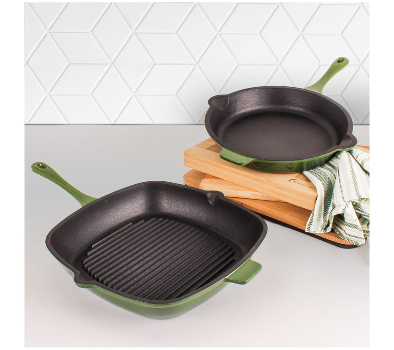 BergHOFF Neo 2P c Cast Iron 10" Fry Pan & 11" Grill Pan Set — View 5