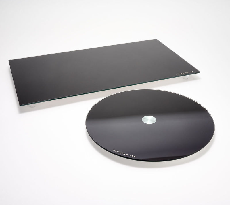 Henning Lee Tempered Glass Countertop Tray and Lazy Susan Set — Main view