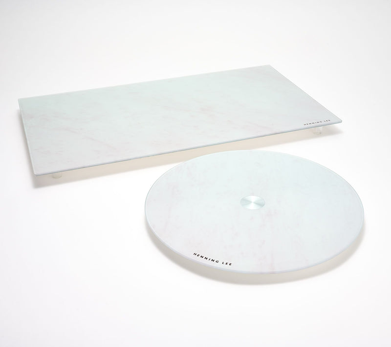 Henning Lee Tempered Glass Countertop Tray and Lazy Susan Set — View 9