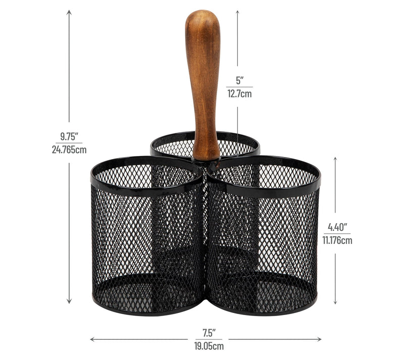 Mind Reader Ute nsil Holder, Si lverware Organi zer, Caddy, Met — View 6
