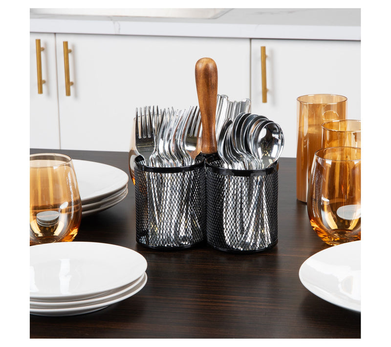 Mind Reader Ute nsil Holder, Si lverware Organi zer, Caddy, Met — View 5