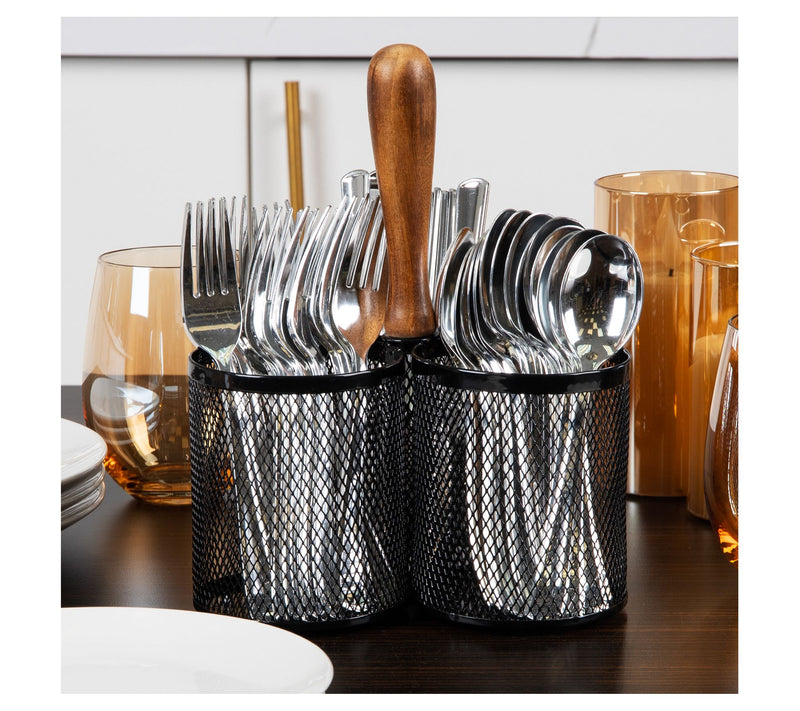Mind Reader Ute nsil Holder, Si lverware Organi zer, Caddy, Met — View 9