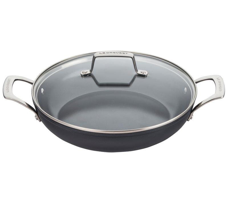 Le Creuset Essential Non-Stick 3.5 qt Shallow Braiser w/ Glass — Main view
