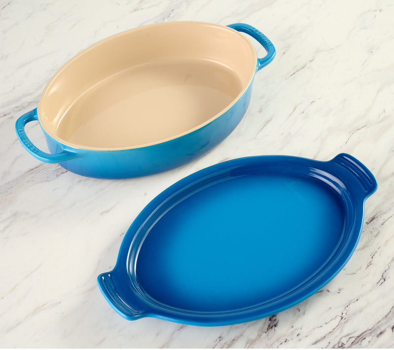 Le Creuset 3.5-L Stoneware Oval Baker w/ Platter Lid — View 7